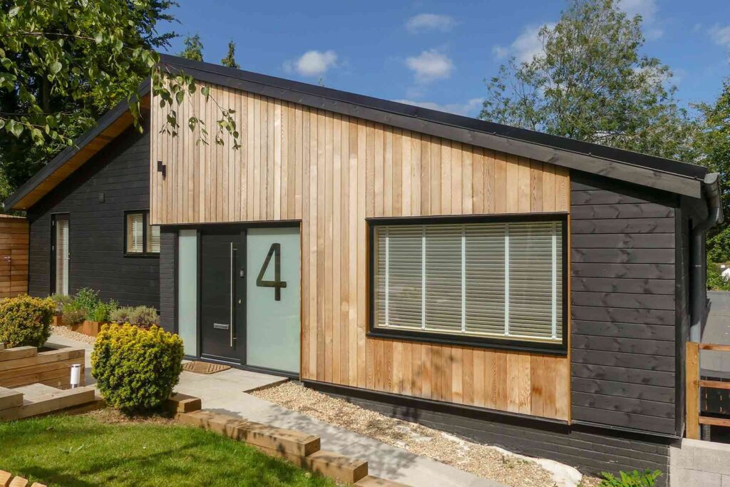 Front of a timber framed home